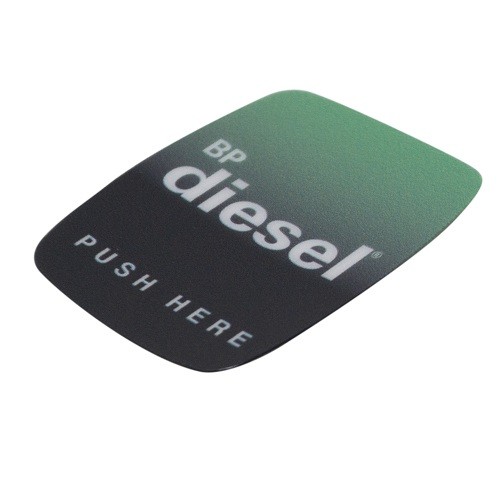 888460-001-BPD, Wayne Ovation® BP® “PUSH HERE” & “DIESEL” Grade Decal / PTS Button Cover Graphic Sticker, GL5851 - Image 3