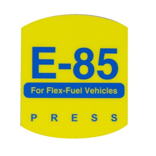 EU02006G Gilbarco Encore S® E85 grade select and PRESS overlay / durable button decal, GL5605-E85