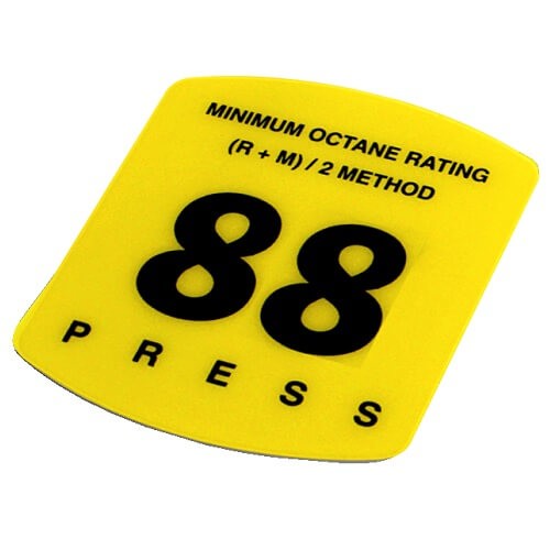 EU02006G, 88 OCTANE and PRESS Gilbarco Encore S® fuel grade select sticker/ dispenser button cover, GL5599-88 - Image 3