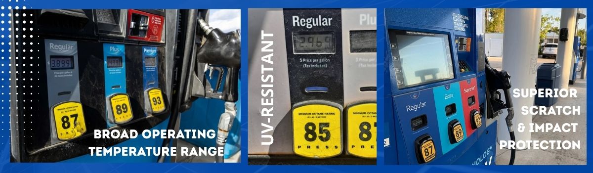polycarbonate Lexan better material for fuel pump labels